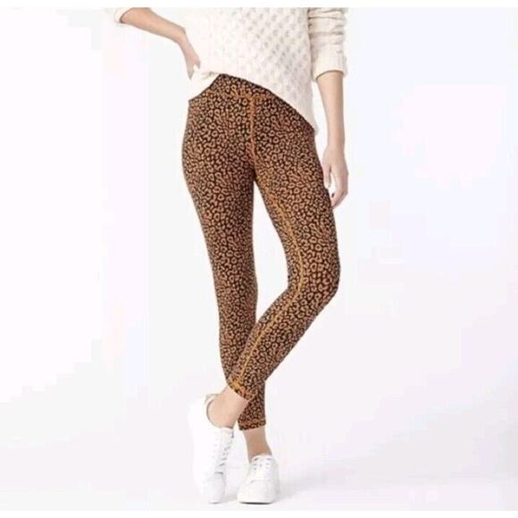 J. Crew Weekend Leopard Cheetah Animal Print 7/8 High Rise Leggings Size 2X - Picture 1 of 9